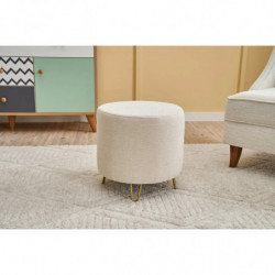 Puff Asmara Gabbana 02 Crema Dorado Practica Hogar