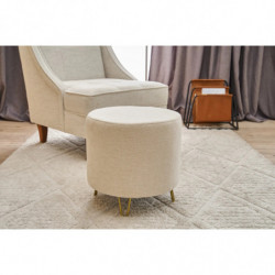 Puff Asmara Gabbana 02 Crema Dorado Practica Hogar