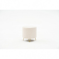 Puff Asmara Gabbana 02 Crema Dorado Practica Hogar