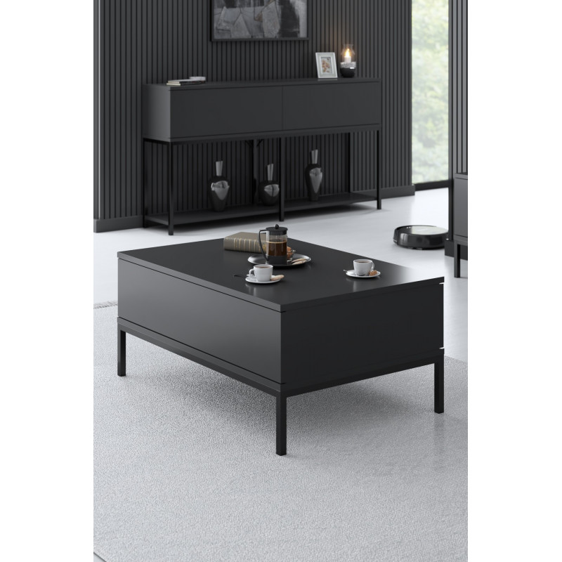 Mesa de centro Lord Antracita Negro Practica Hogar Mesa de centro Lord Antracita Negro Practica Hogar