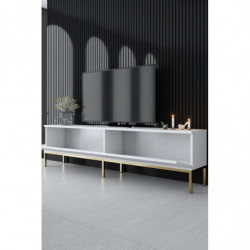 Mueble TV Lord Blanco Oro Practica Hogar