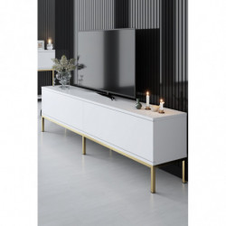 Mueble TV Lord Blanco Oro Practica Hogar