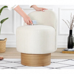 Puff Barren Crema Practica Hogar