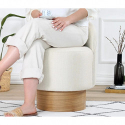 Puff Barren Crema Practica Hogar