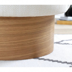 Puff Barren Crema Practica Hogar