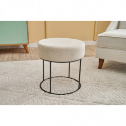 Puff Moon Steel Gabbana 02 Crema Negro Practica Hogar
