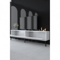 Mueble TV Lord Negro Blanco Practica Hogar