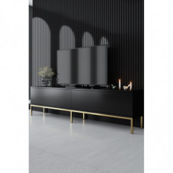Mueble TV Lord Negro Oro Practica Hogar
