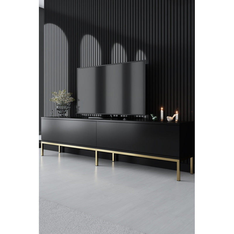 Mueble TV Lord Negro Oro Practica Hogar Mueble TV Lord Negro Oro Practica Hogar