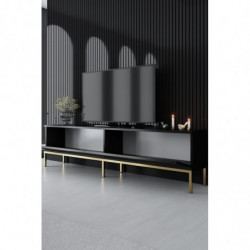 Mueble TV Lord Negro Oro Practica Hogar