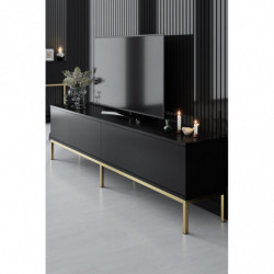 Mueble TV Lord Negro Oro Practica Hogar