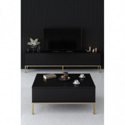 Mueble TV Lord Negro Oro Practica Hogar