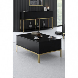 Mesa de centro Lord Negro Oro Practica Hogar