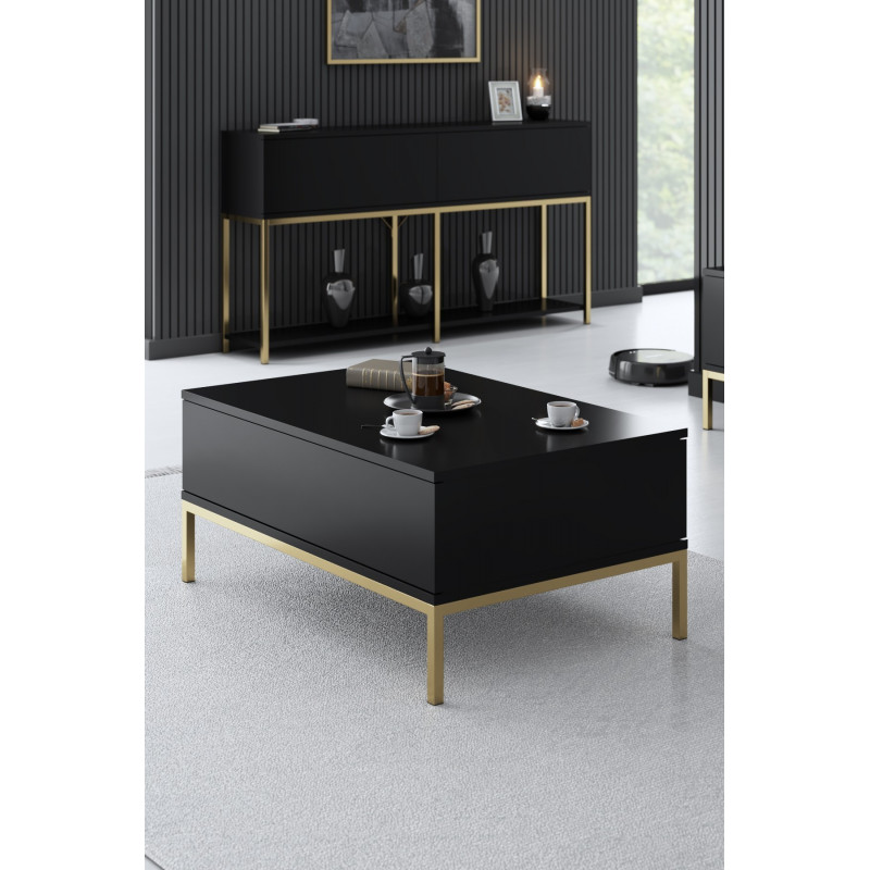 Mesa de centro Lord Negro Oro Practica Hogar Mesa de centro Lord Negro Oro Practica Hogar