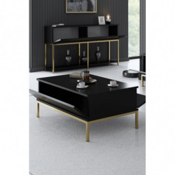 Mesa de centro Lord Negro Oro Practica Hogar