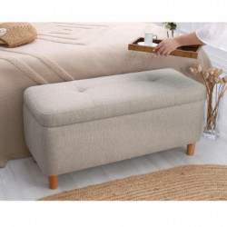 Puff Rocio Beige Practica Hogar
