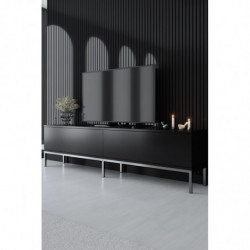 Mueble TV Lord Negro Plata Practica Hogar