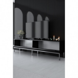 Mueble TV Lord Negro Plata Practica Hogar