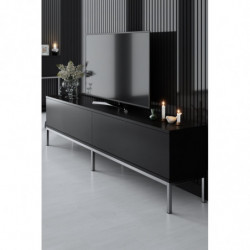 Mueble TV Lord Negro Plata Practica Hogar