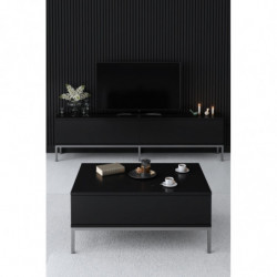 Mueble TV Lord Negro Plata Practica Hogar