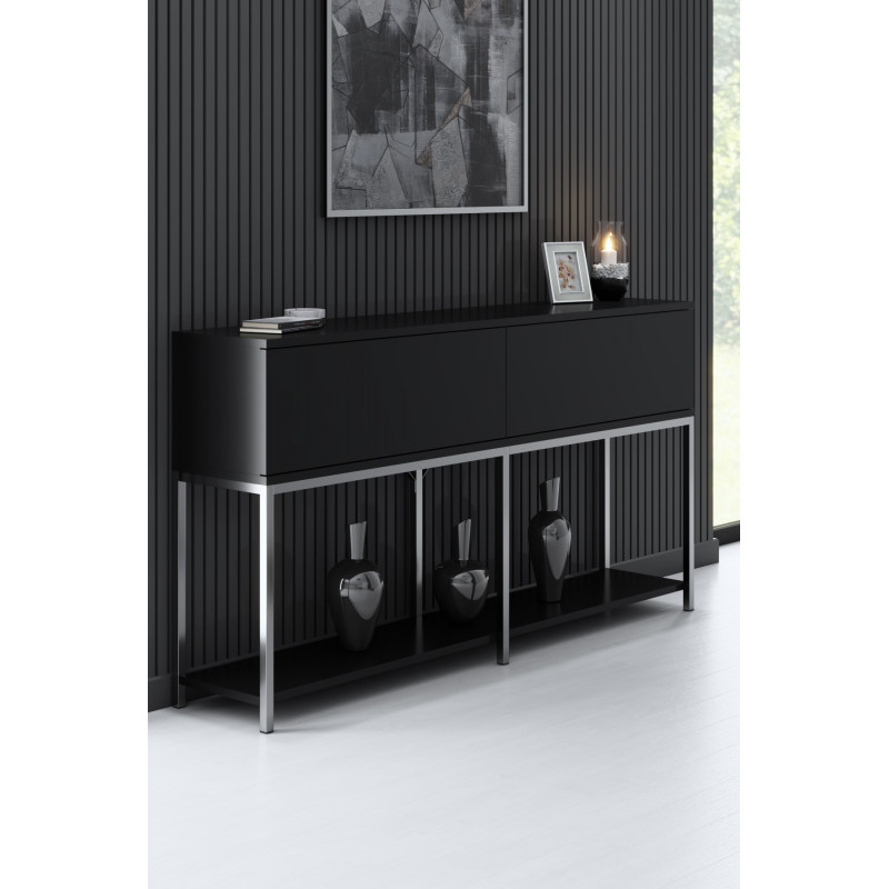 Aparador Lord Negro Plata Practica Hogar Aparador Lord Negro Plata Practica Hogar