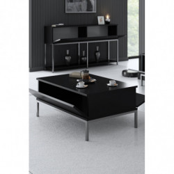 Mesa de centro Lord Negro Plata Practica Hogar