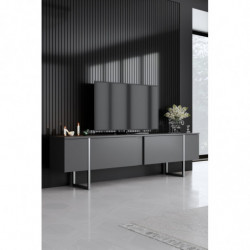 Mueble TV Luxe Antracita Plata Practica Hogar
