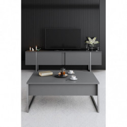 Mueble TV Luxe Antracita Plata Practica Hogar