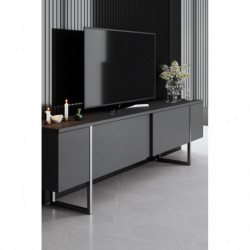 Mueble TV Luxe Antracita Plata Practica Hogar