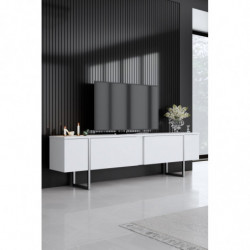 Mueble TV Luxe Blanco Plata Practica Hogar