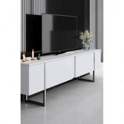 Mueble TV Luxe Blanco Plata Practica Hogar