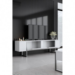 Mueble TV Luxe Blanco Plata Practica Hogar