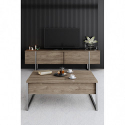 Mueble TV Luxe Nogal Plata Practica Hogar