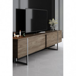 Mueble TV Luxe Nogal Plata Practica Hogar