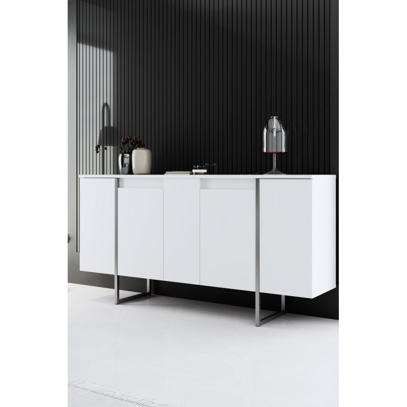 Aparador Luxe Blanco Plata Practica Hogar Aparador Luxe Blanco Plata Practica Hogar