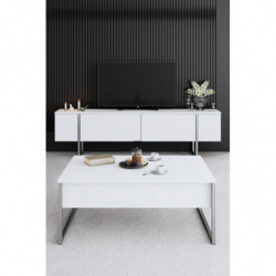 Mesa de centro Luxe Blanco Plata Practica Hogar