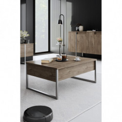 Mesa de centro Luxe Nogal Plata Practica Hogar
