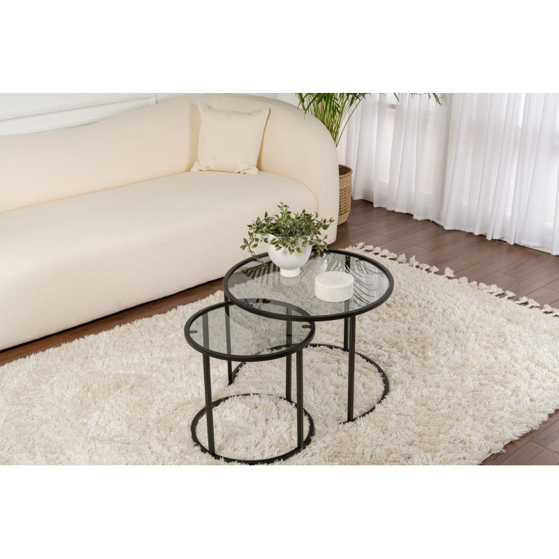 Juego de mesa de centro Tokyo 60 Negro Practica Hogar Juego de mesa de centro Tokyo 60 Negro Practica Hogar