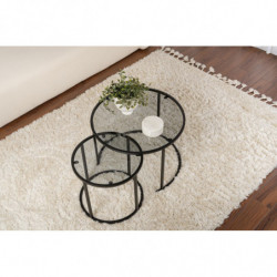 Juego de mesa de centro Tokyo 60 Negro Practica Hogar
