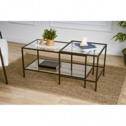 Juego de mesa de centro Sevay Negro Practica Hogar