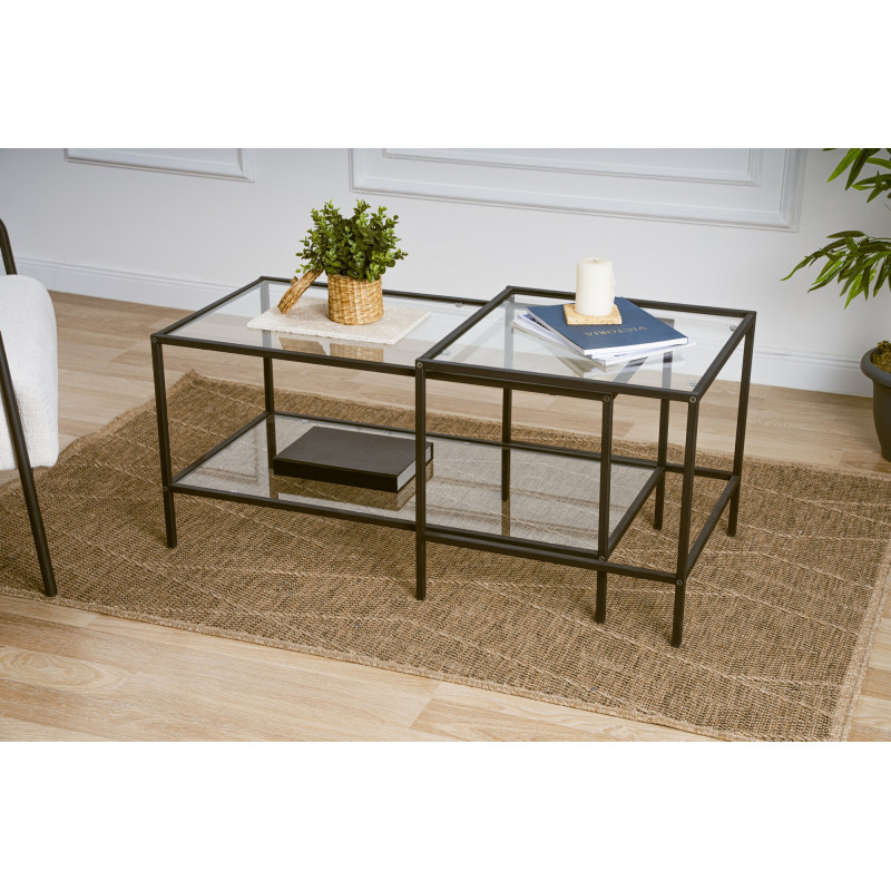 Juego de mesa de centro Sevay Negro Practica Hogar Juego de mesa de centro Sevay Negro Practica Hogar