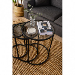 Mesa Nido (3 Piezas) Alya Negro Practica Hogar