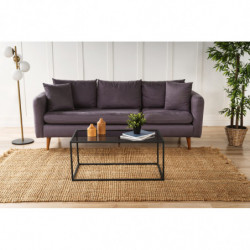 Mesa de centro Lizbon Vidrio ahumado Negro Practica Hogar
