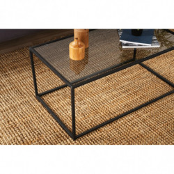 Mesa de centro Lizbon Vidrio ahumado Negro Practica Hogar