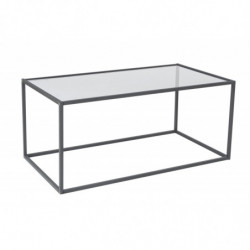 Mesa de centro Lizbon Vidrio ahumado Negro Practica Hogar
