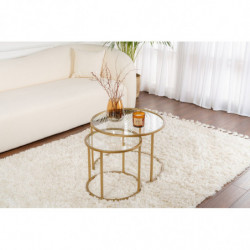 Mesa de centro Belarus cristal 60 Oro Practica Hogar