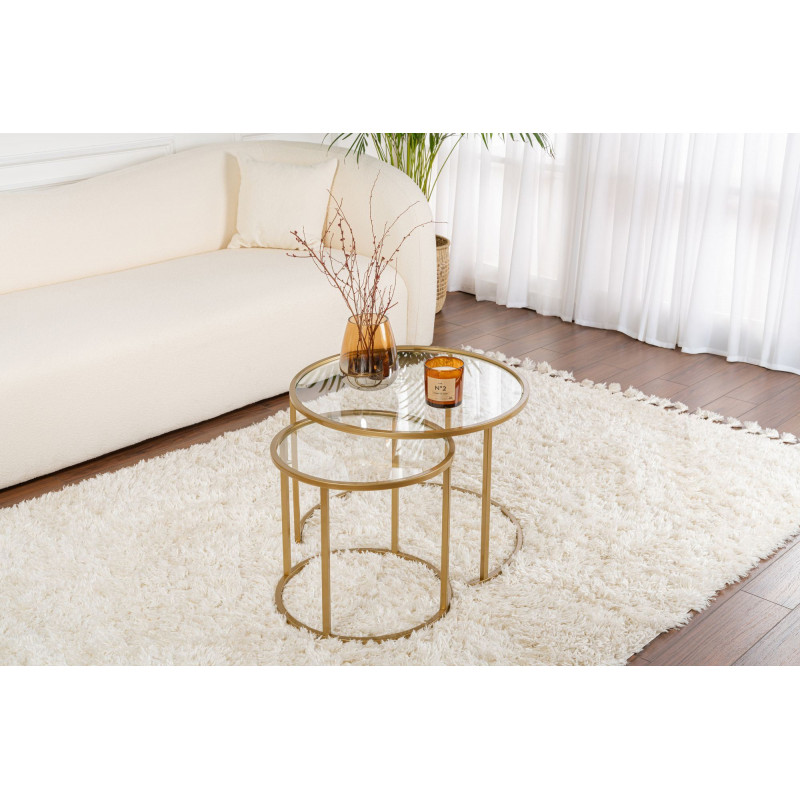 Mesa de centro Belarus cristal 60 Oro Practica Hogar Mesa de centro Belarus cristal 60 Oro Practica Hogar