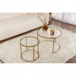 Mesa de centro Belarus cristal 60 Oro Practica Hogar