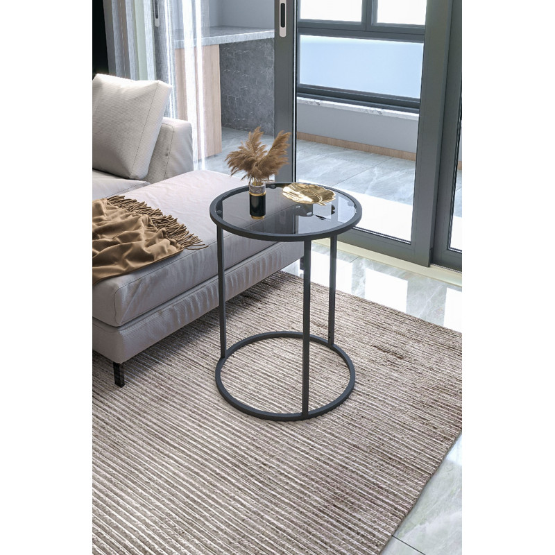 Mesa auxiliar Alya Tekli cristal Negro Practica Hogar Mesa auxiliar Alya Tekli cristal Negro Practica Hogar