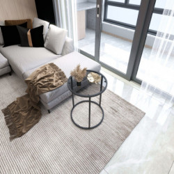 Mesa auxiliar Alya Tekli cristal Negro Practica Hogar